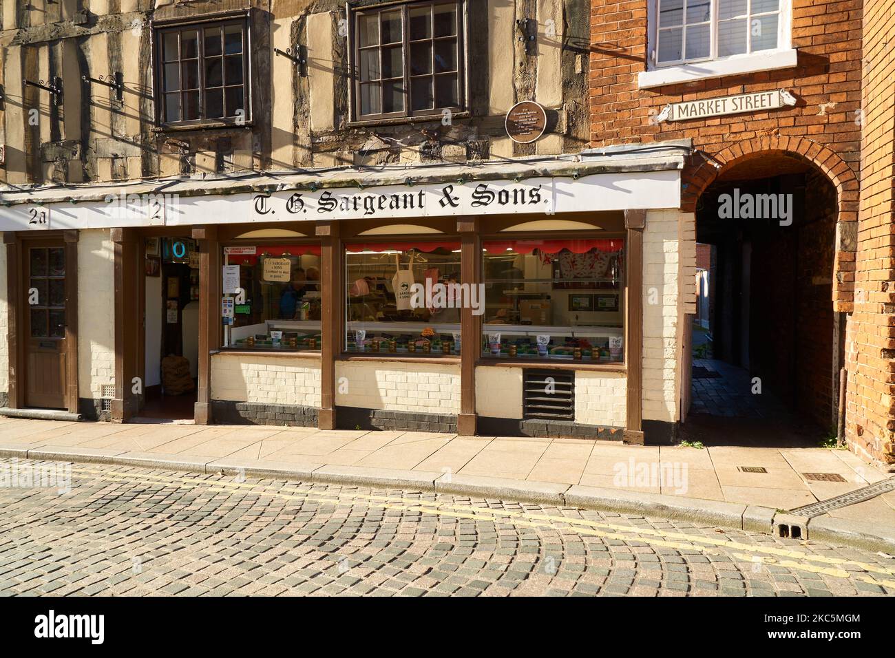 Vecchia macelleria a Uttoxeter, Staffordshire, Regno Unito Foto Stock