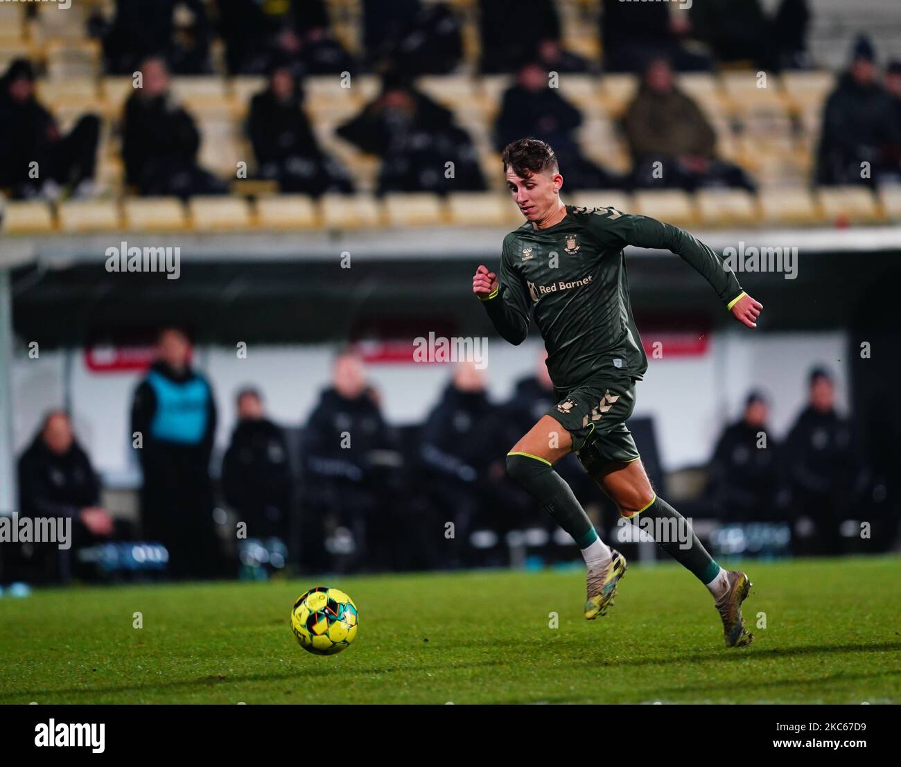 Jesper Lindström di Brøndby durante la Superliga match tra AC Horsens e Brøndby a CASA Arena, Horsens, Danimarca il 20 dicembre 2020. (Foto di Ulrik Pedersen/NurPhoto) Foto Stock