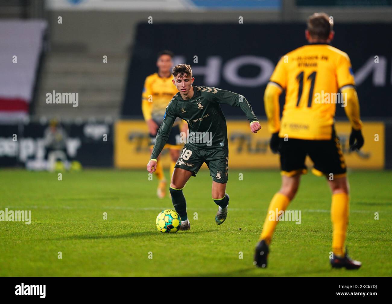 Jesper Lindström di Brøndby durante la Superliga match tra AC Horsens e Brøndby a CASA Arena, Horsens, Danimarca il 20 dicembre 2020. (Foto di Ulrik Pedersen/NurPhoto) Foto Stock