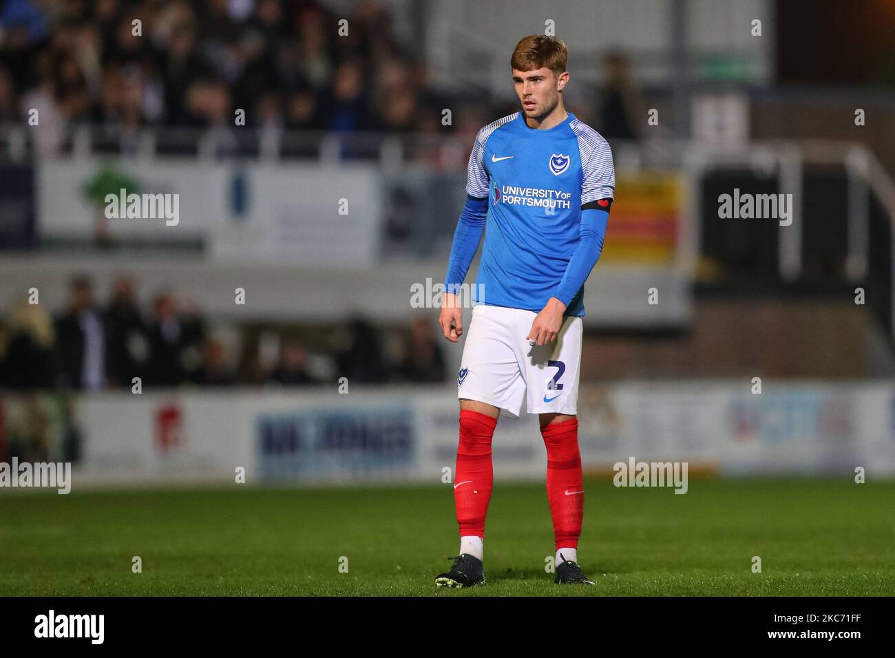 Hereford, Regno Unito. 04th Nov 2022. Zak Swanson #2 di Portsmouth durante la partita della Emirates fa Cup First Round Hereford FC vs Portsmouth a Edgar Street, Hereford, Regno Unito, 4th novembre 2022 (Foto di Gareth Evans/News Images) a Hereford, Regno Unito il 11/4/2022. (Foto di Gareth Evans/News Images/Sipa USA) Credit: Sipa USA/Alamy Live News Foto Stock