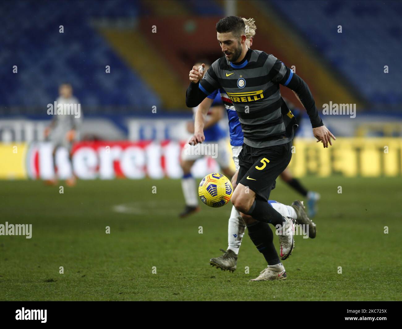 Roberto Gagliardini durante la Serie A match tra Sampdoria e Inter a Genova, il 6 gennaio 2021 (Photo by Loris Roselli/NurPhoto) Foto Stock