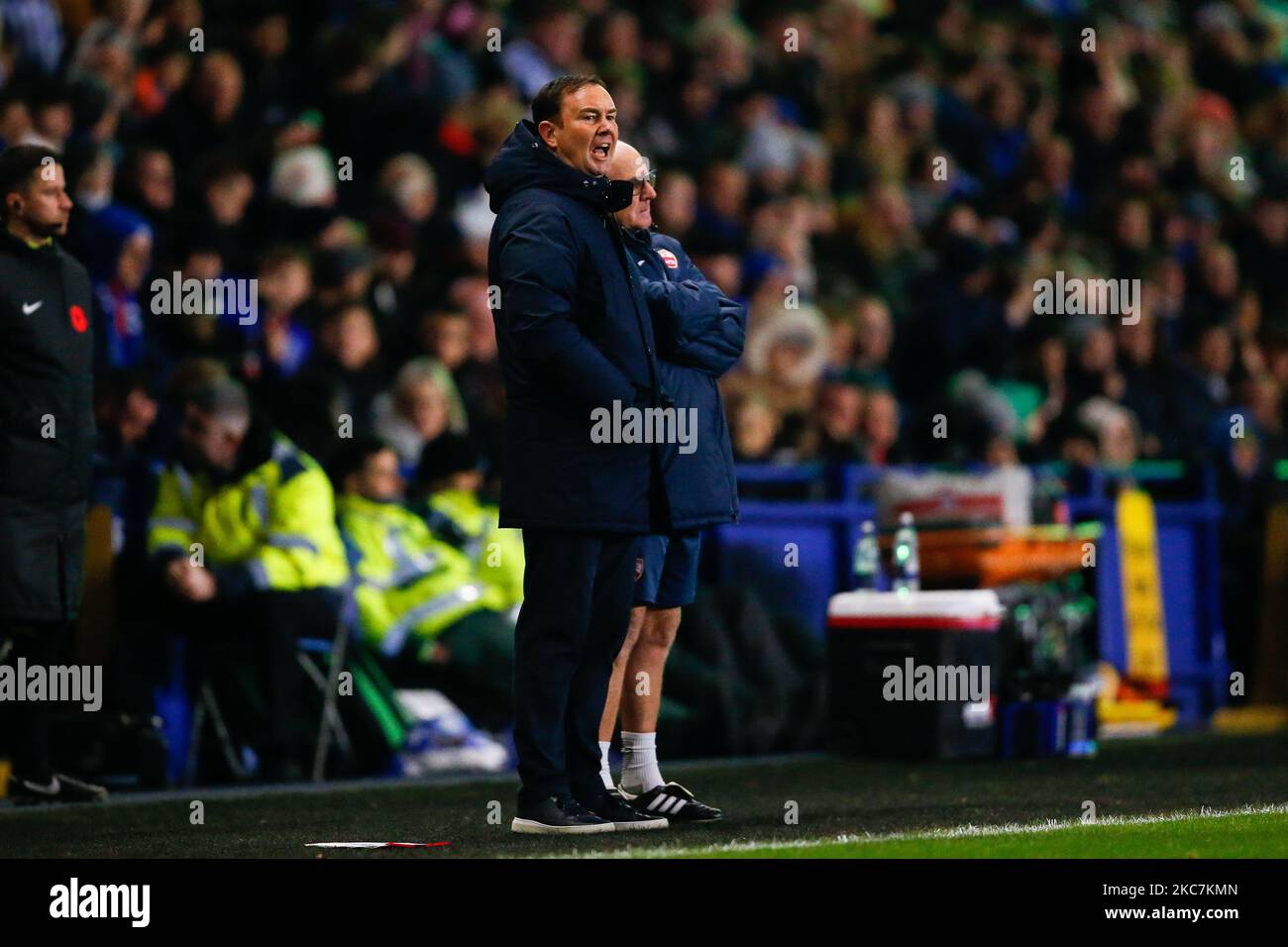 Sheffield, Regno Unito. 04th Nov 2022. Derek Adams manager di Morecambe durante la partita della Emirates fa Cup Sheffield Mercoledì vs Morecambe a Hillsborough, Sheffield, Regno Unito, 4th novembre 2022 (Foto di ben Early/News Images) a Sheffield, Regno Unito il 11/4/2022. (Foto di ben Early/News Images/Sipa USA) Credit: Sipa USA/Alamy Live News Foto Stock