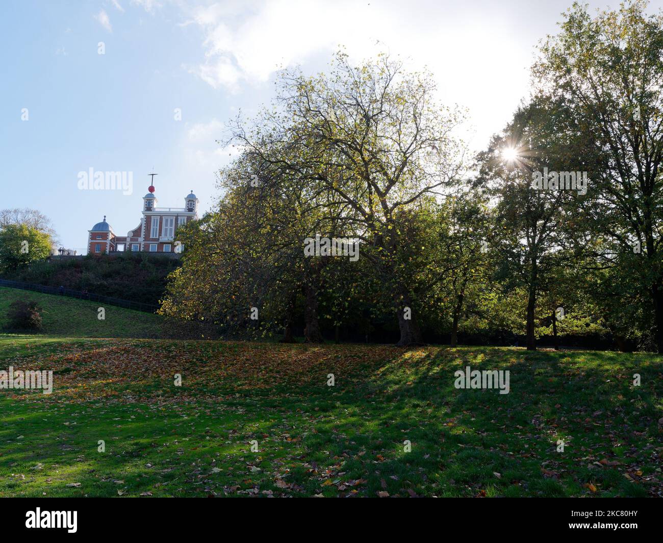 Greenwich Park guardando verso il Royal Observatory di Greenwich London Foto Stock