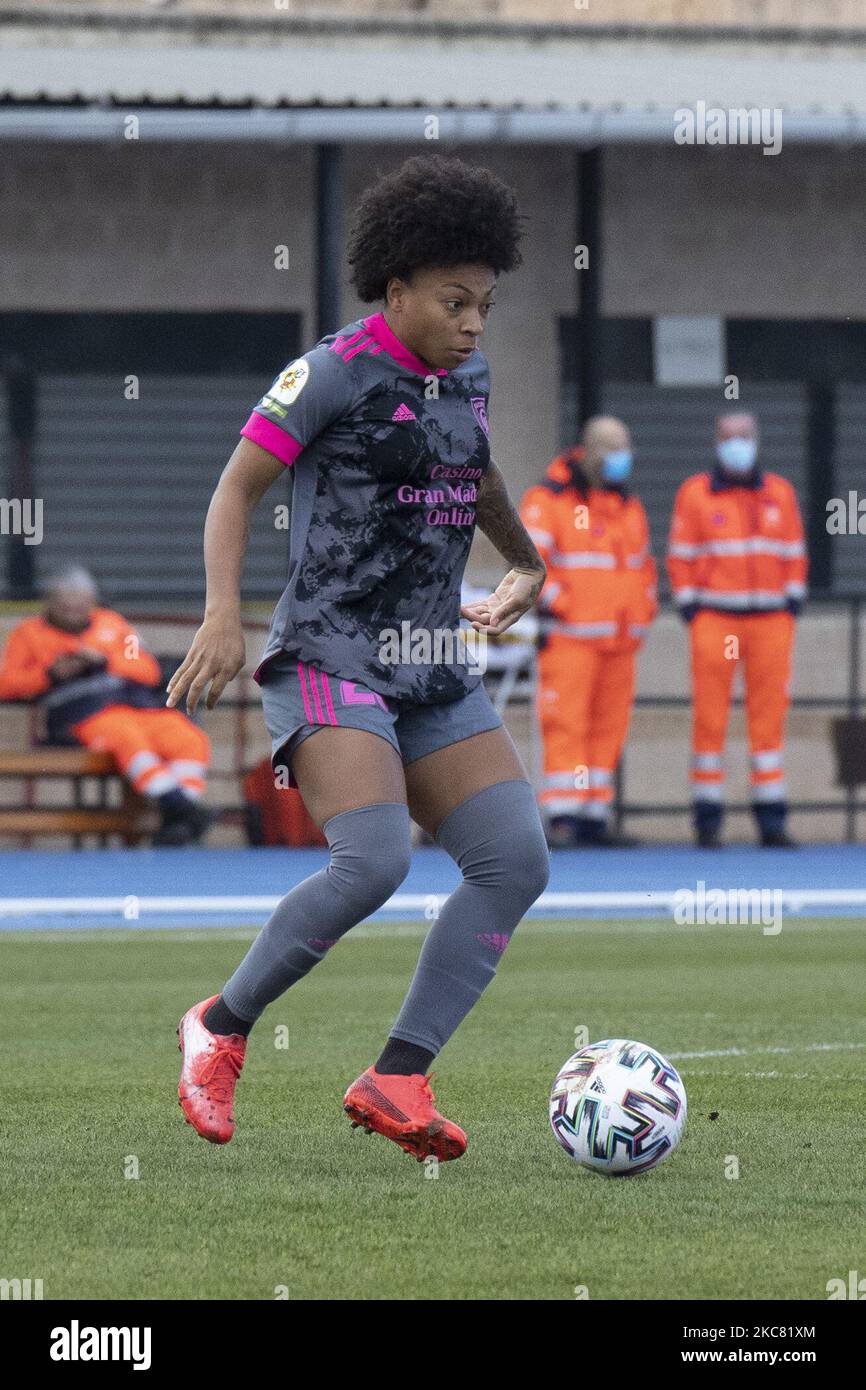 Valeria Cantaurio di Madrid CFF durante l'incontro Primera Iberdrola tra Real Betis e Madrid CFF a Ciudad Deportiva Luis del Sol a Siviglia, Spagna. (Foto di DAX Images/NurPhoto) Foto Stock