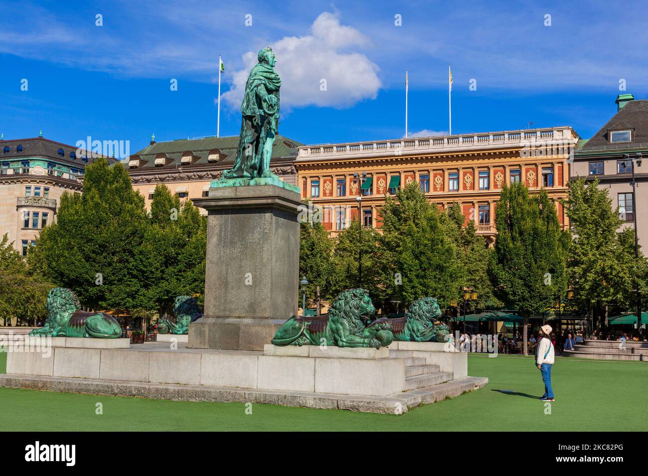 Statua del re Karl X111, Kungstradgarden, Stoccolma, Svezia, Scandinavia Foto Stock