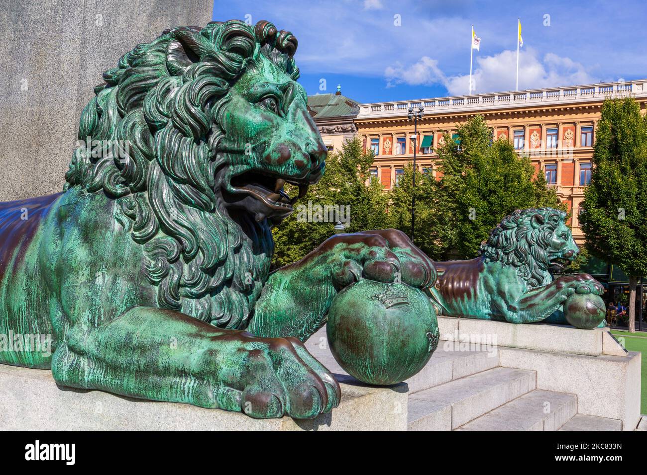 Statua del re Karl X111, Kungstradgarden, Stoccolma, Svezia, Scandinavia Foto Stock