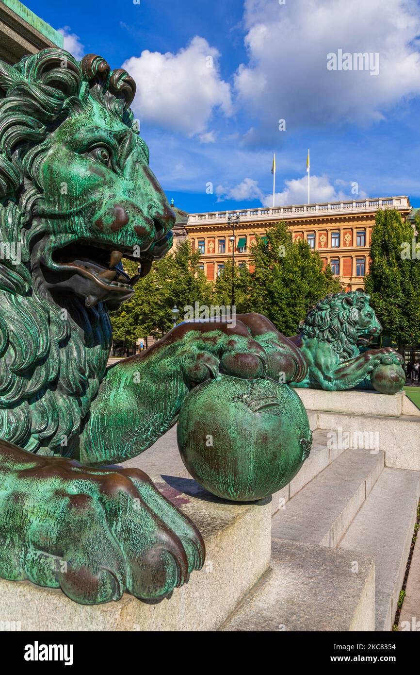 Statua del re Karl X111, Kungstradgarden, Stoccolma, Svezia, Scandinavia Foto Stock