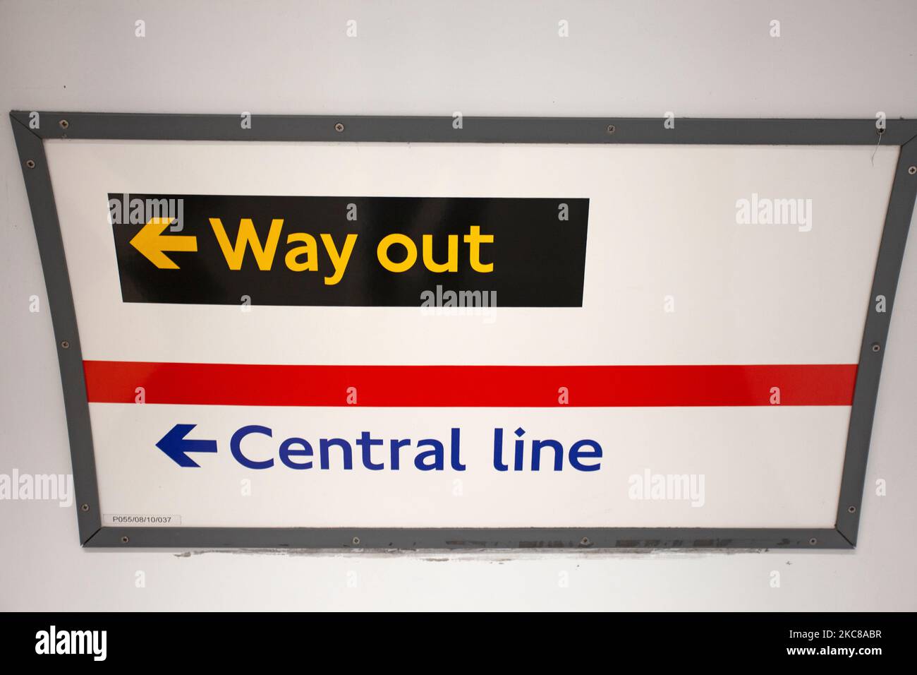 Segnale della metropolitana Central Line London Foto Stock