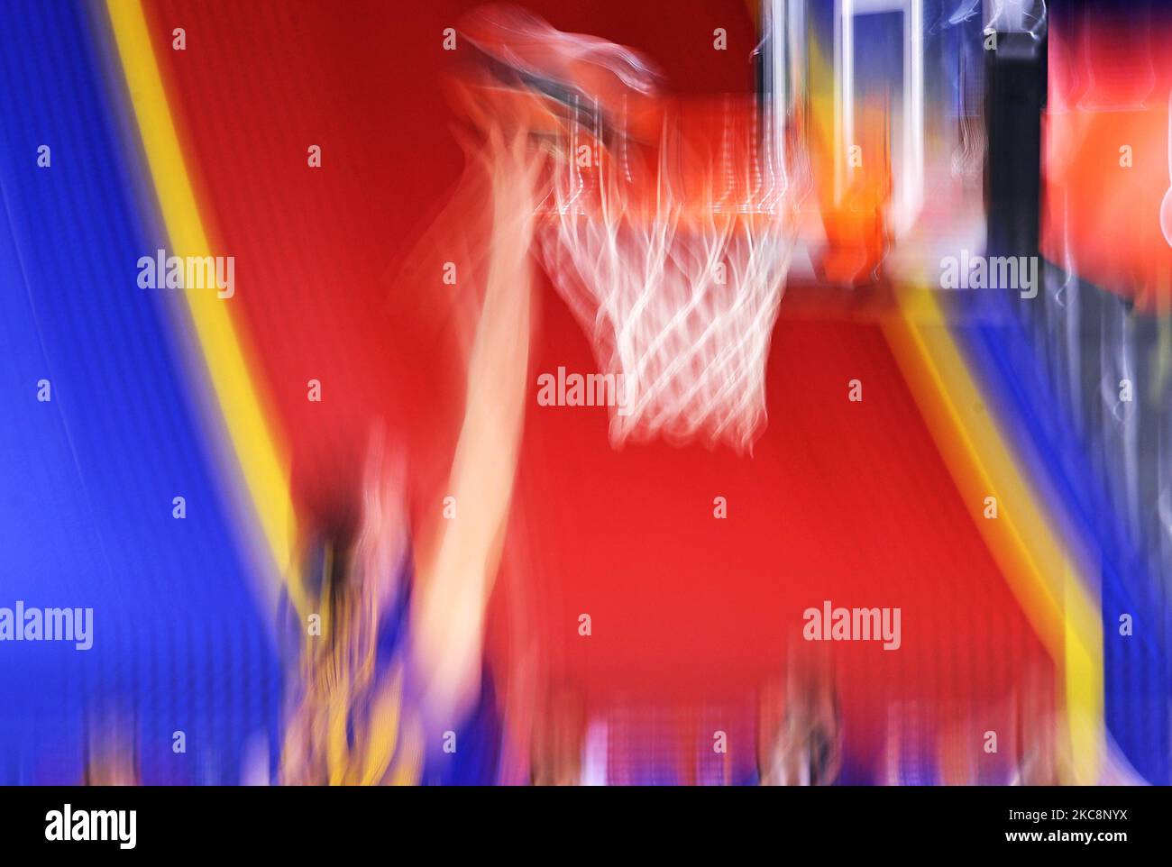 Incontro tra il FC Barcelona e Anadolu Efes S.K., corrispondente alla settimana 24 dell'Eurolega, disputato al Palau Blaugrana, il 04th febbraio 2021, a Barcellona, Spagna. -- (Foto di Urbanandsport/NurPhoto) Foto Stock