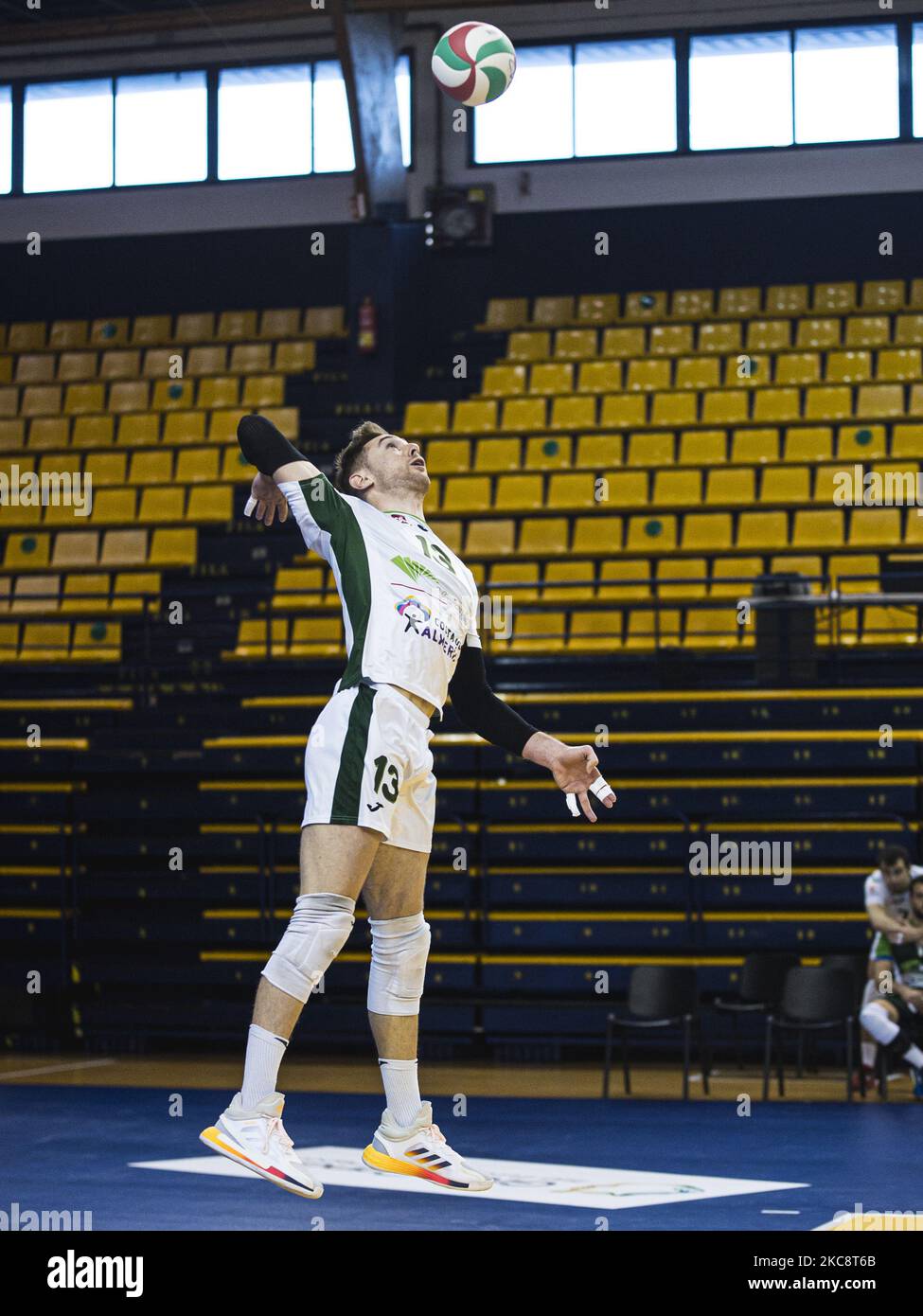 Carlos Jimenez Gallego dell'Unicaja Costa de Almeria durante la partita della Copa del Rey tra la nicaja Costa de Almeria e la Melilla Sport Capital al Centro Insular de Deportes di Las Palmas de Gran Canaria, Spagna. (Foto di DAX Images/NurPhoto) Foto Stock