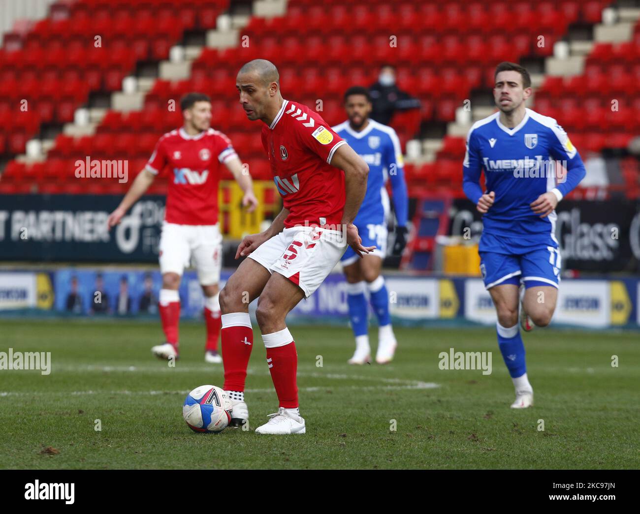 Darren Pratley di Charlton Athletic durante la Sky Bet League One tra Charlton Athletic e Gillinghamat the Valley, Woolwich, Inghilterra il 13th febbraio 2021. (Foto di Action Foto Sport/NurPhoto) Foto Stock