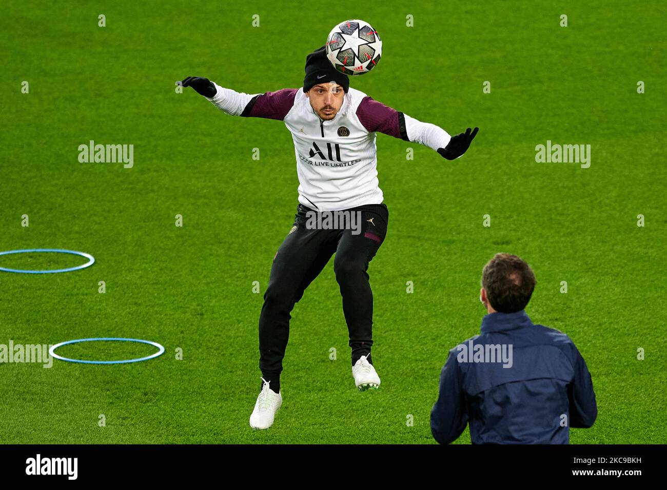 Florenzi di Parigi Saint Germain durante la sessione di allenamento della UEFA Champions League a Camp Nou a Barcellona, Spagna. (Foto di Gerard Franco/DAX Images/NurPhoto) Foto Stock