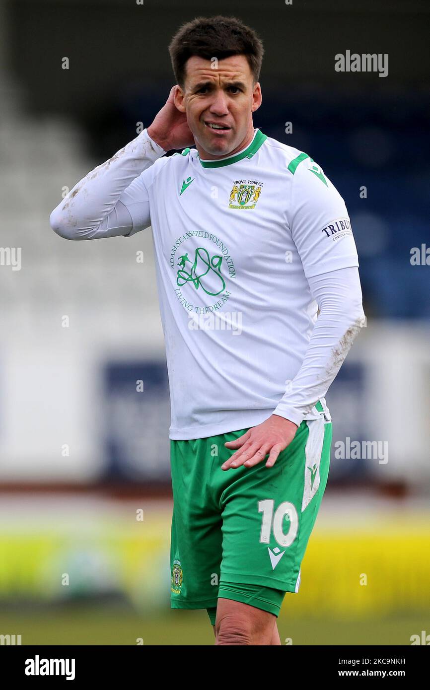 Jimmy Smith di Yeovil Town durante la partita della Vanarama National League tra Hartlepool United e Yeovil Town a Victoria Park, Hartlepool, sabato 20th febbraio 2021. (Foto di Mark Fletcher/MI News/NurPhoto) Foto Stock