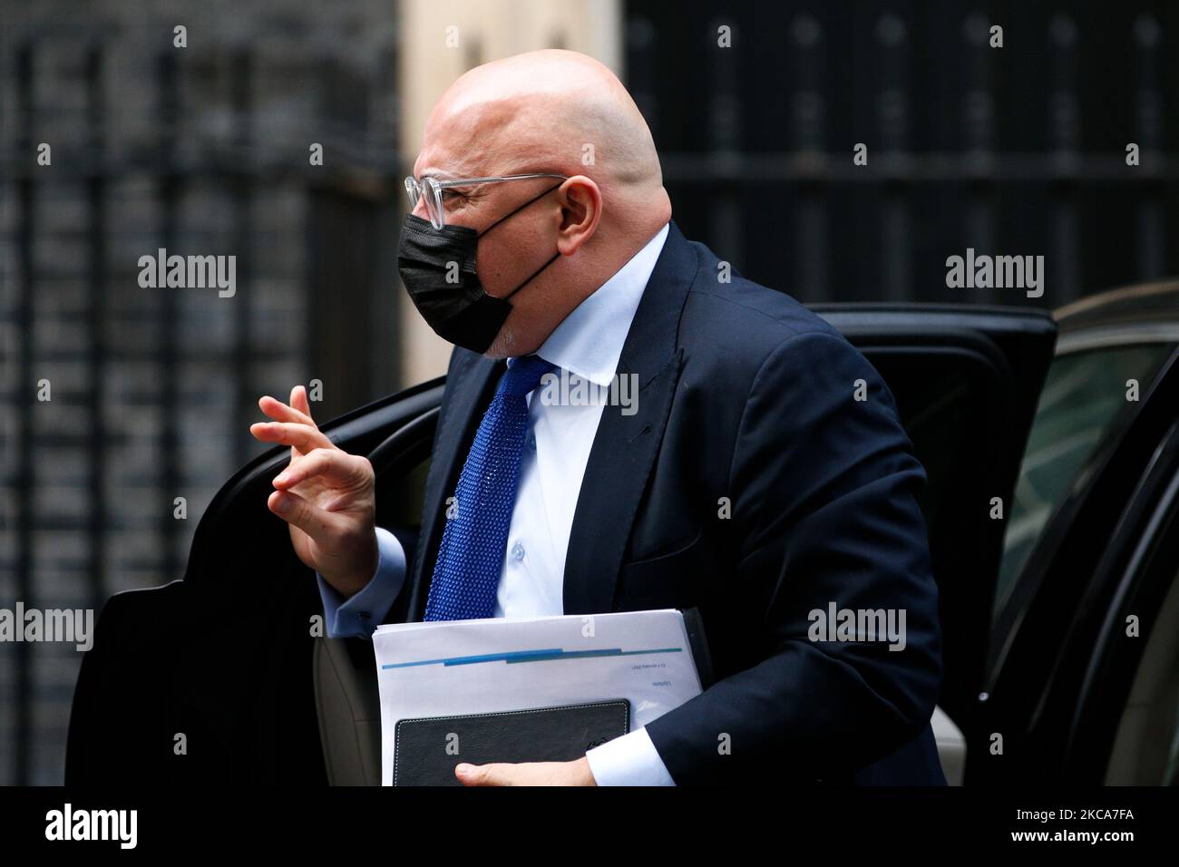 Il Ministro dell'implementazione dei vaccini Covid Nadhim Zahawi arriva a Downing Street a Londra, in Inghilterra, il 2 marzo 2021. (Foto di David Cliff/NurPhoto) Foto Stock