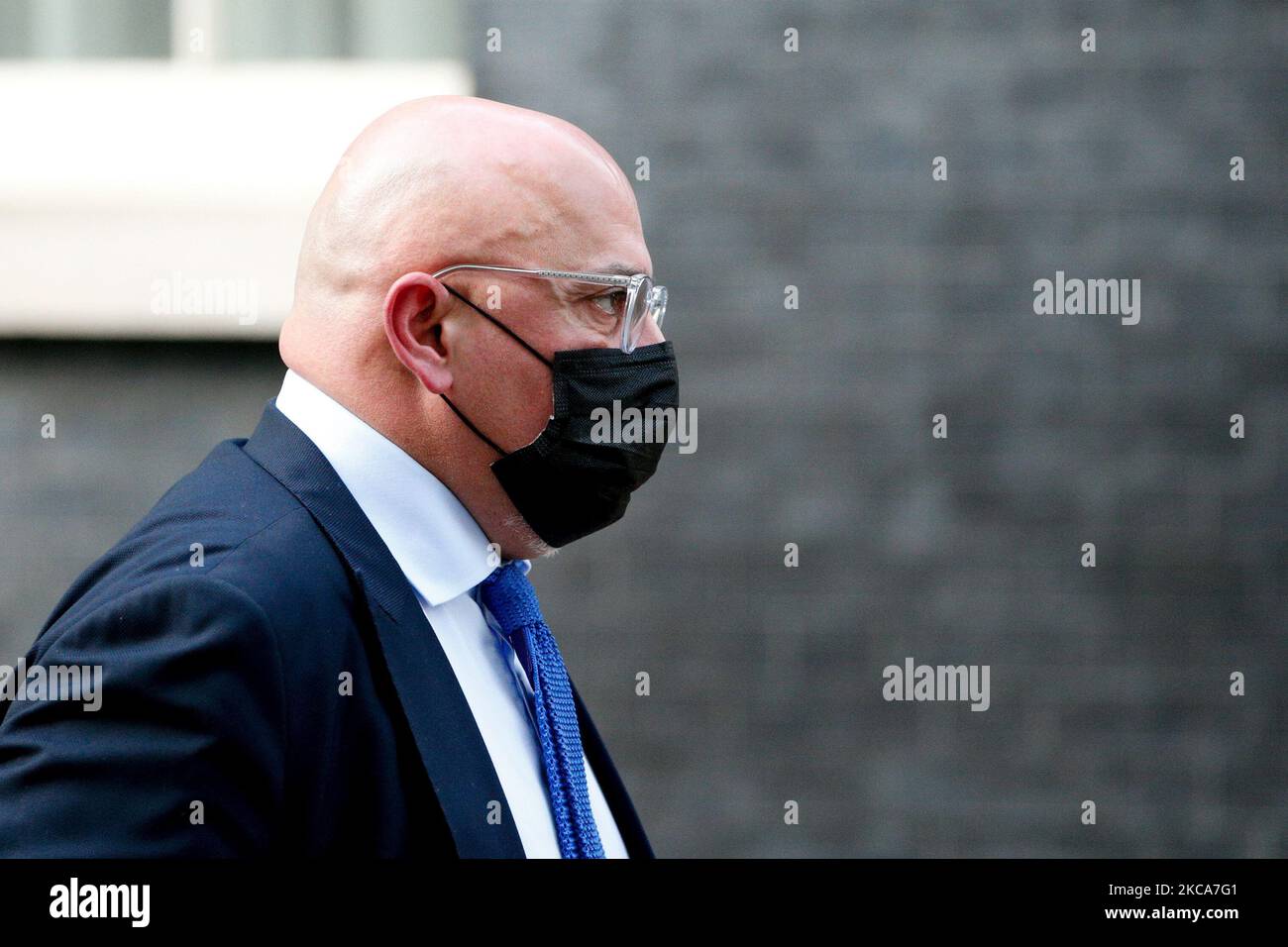 Il Ministro per l'implementazione dei vaccini Covid Nadhim Zahawi lascia 10 Downing Street a Londra, Inghilterra, il 2 marzo 2021. (Foto di David Cliff/NurPhoto) Foto Stock