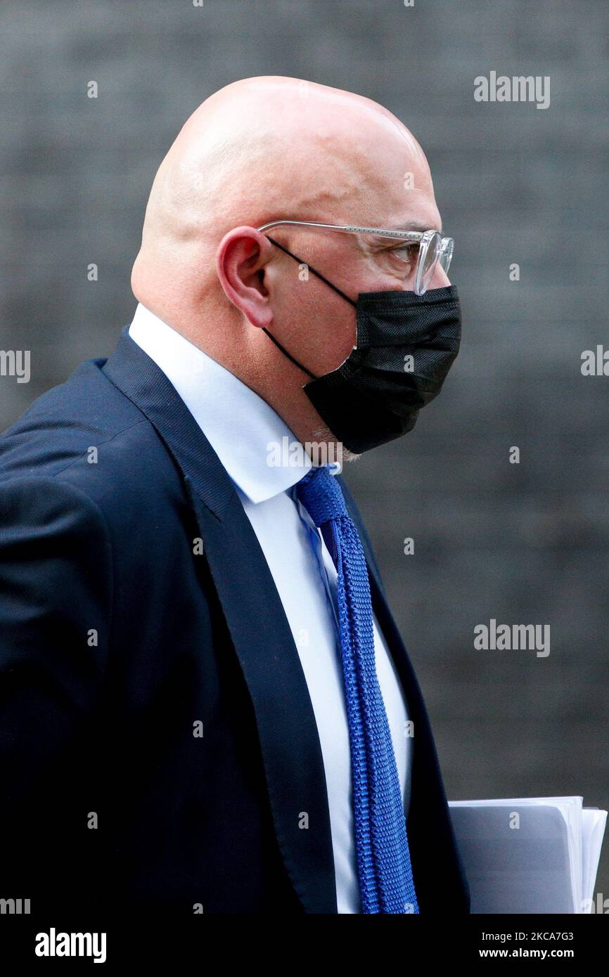 Il Ministro per l'implementazione dei vaccini Covid Nadhim Zahawi lascia 10 Downing Street a Londra, Inghilterra, il 2 marzo 2021. (Foto di David Cliff/NurPhoto) Foto Stock