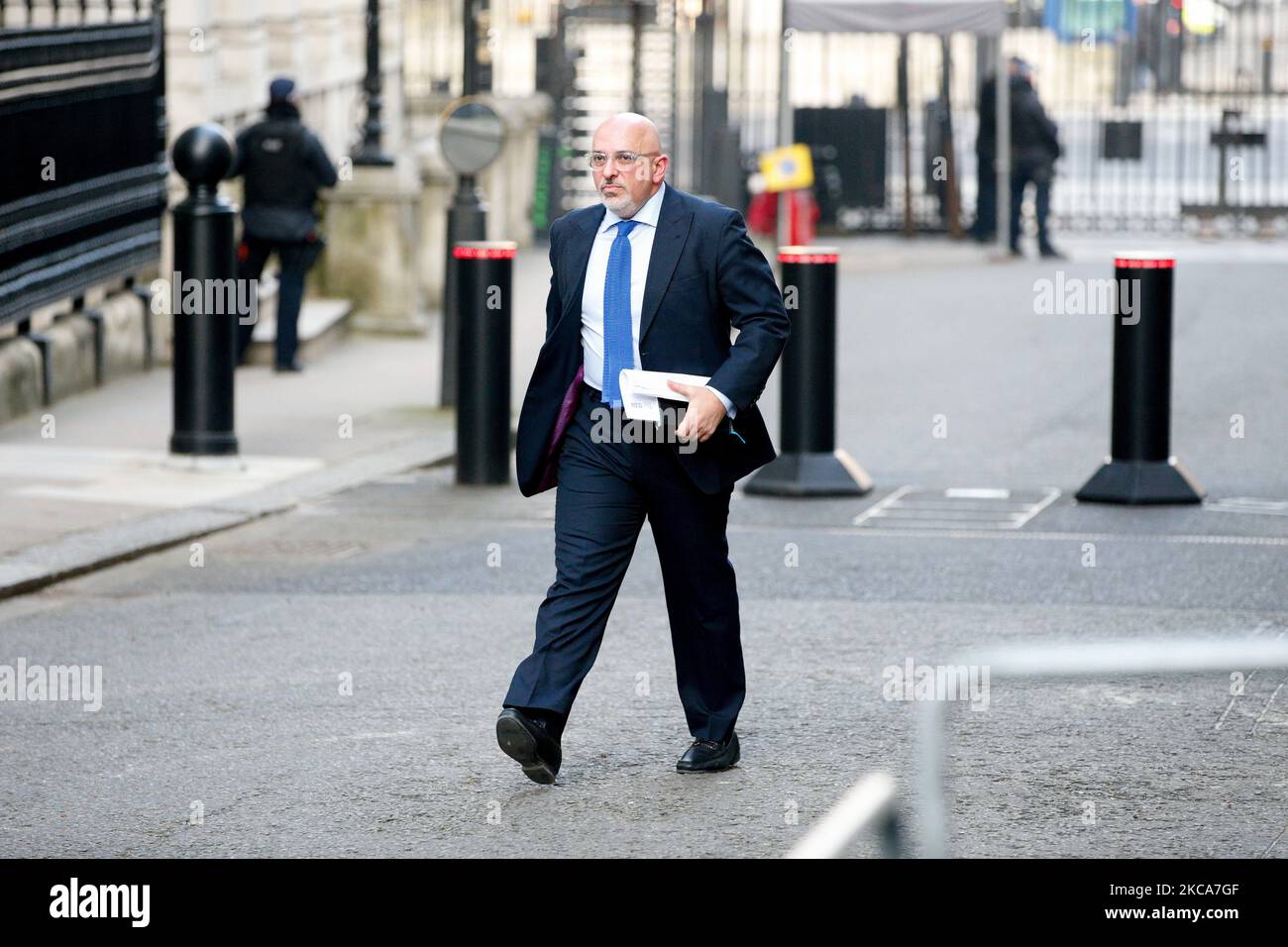 Il Ministro dell'implementazione dei vaccini Covid Nadhim Zahawi sale a Downing Street a Londra, Inghilterra, il 2 marzo 2021. (Foto di David Cliff/NurPhoto) Foto Stock