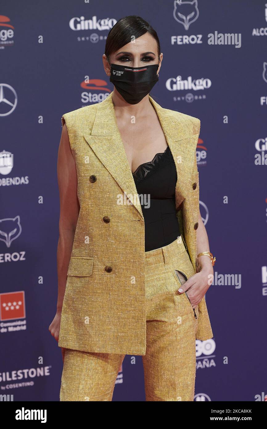 Melanie Olivares partecipa ai Feroz Awards 2021 Red Carpet al VP Hotel Plaza de España di Madrid, Spagna (Foto di Carlos Dafonte/NurPhoto) Foto Stock