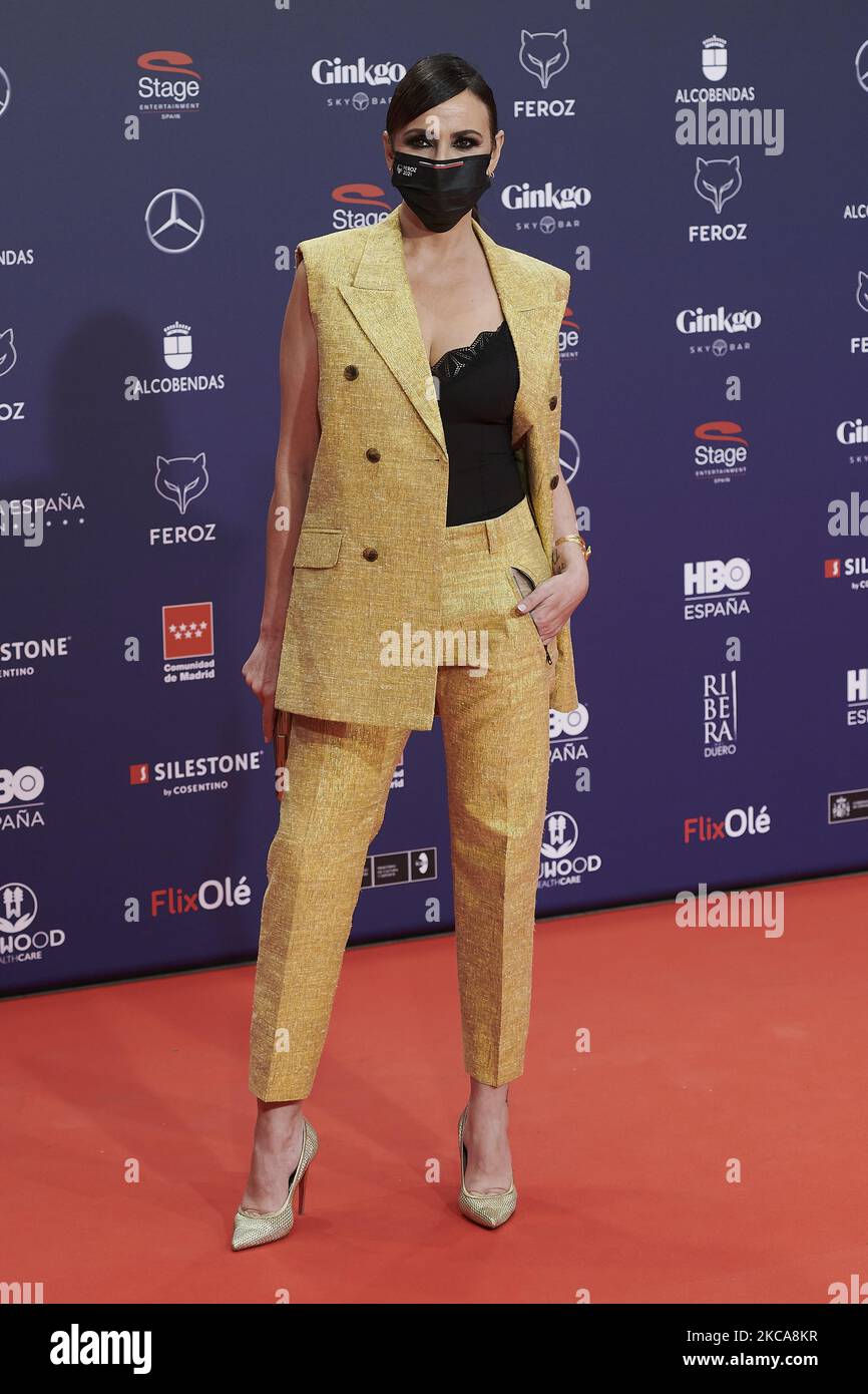 Melanie Olivares partecipa ai Feroz Awards 2021 Red Carpet al VP Hotel Plaza de España di Madrid, Spagna (Foto di Carlos Dafonte/NurPhoto) Foto Stock