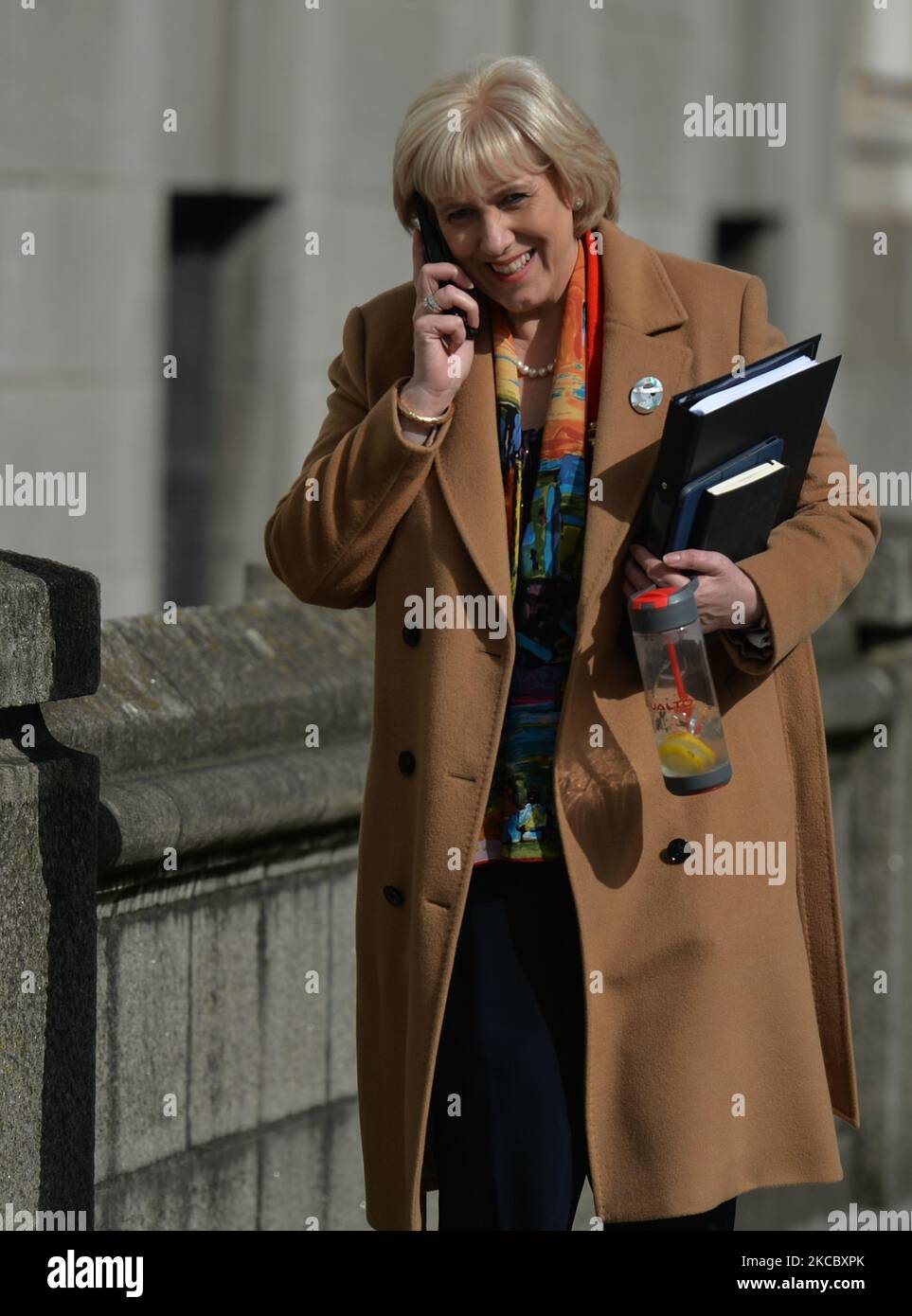 Heather Humphreys, Ministro dello sviluppo rurale e comunitario, arriva agli edifici governativi a Dublino prima della riunione del Gabinetto. Martedì 30 marzo 2021 a Dublino, Irlanda. (Foto di Artur Widak/NurPhoto) Foto Stock