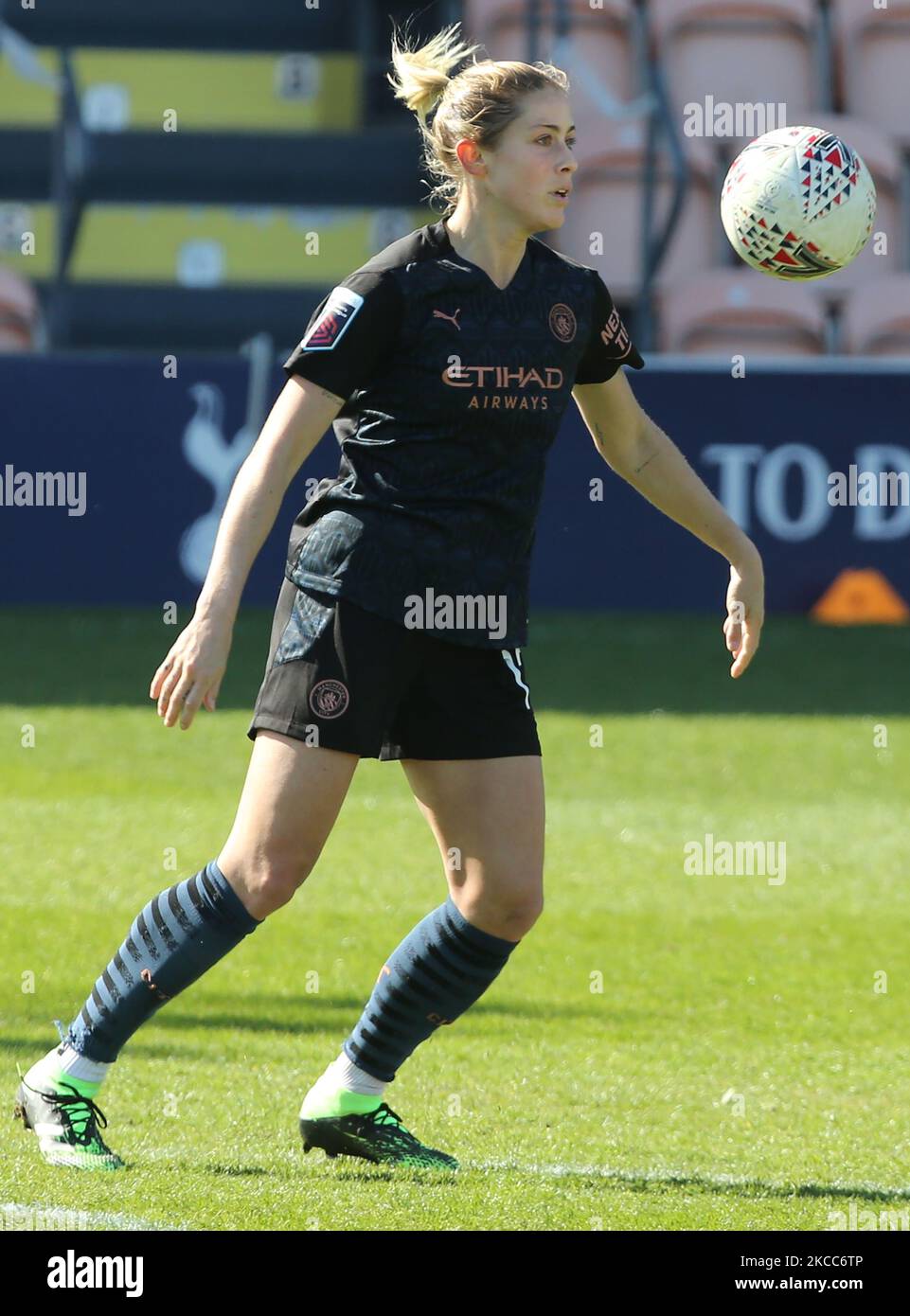 Durante la Barclays fa Women's Super League tra Tottenham Hotspur e Manchester City allo stadio Hive , Barnet UK il 04th aprile 2021 (Photo by Action Foto Sport/NurPhoto) Foto Stock