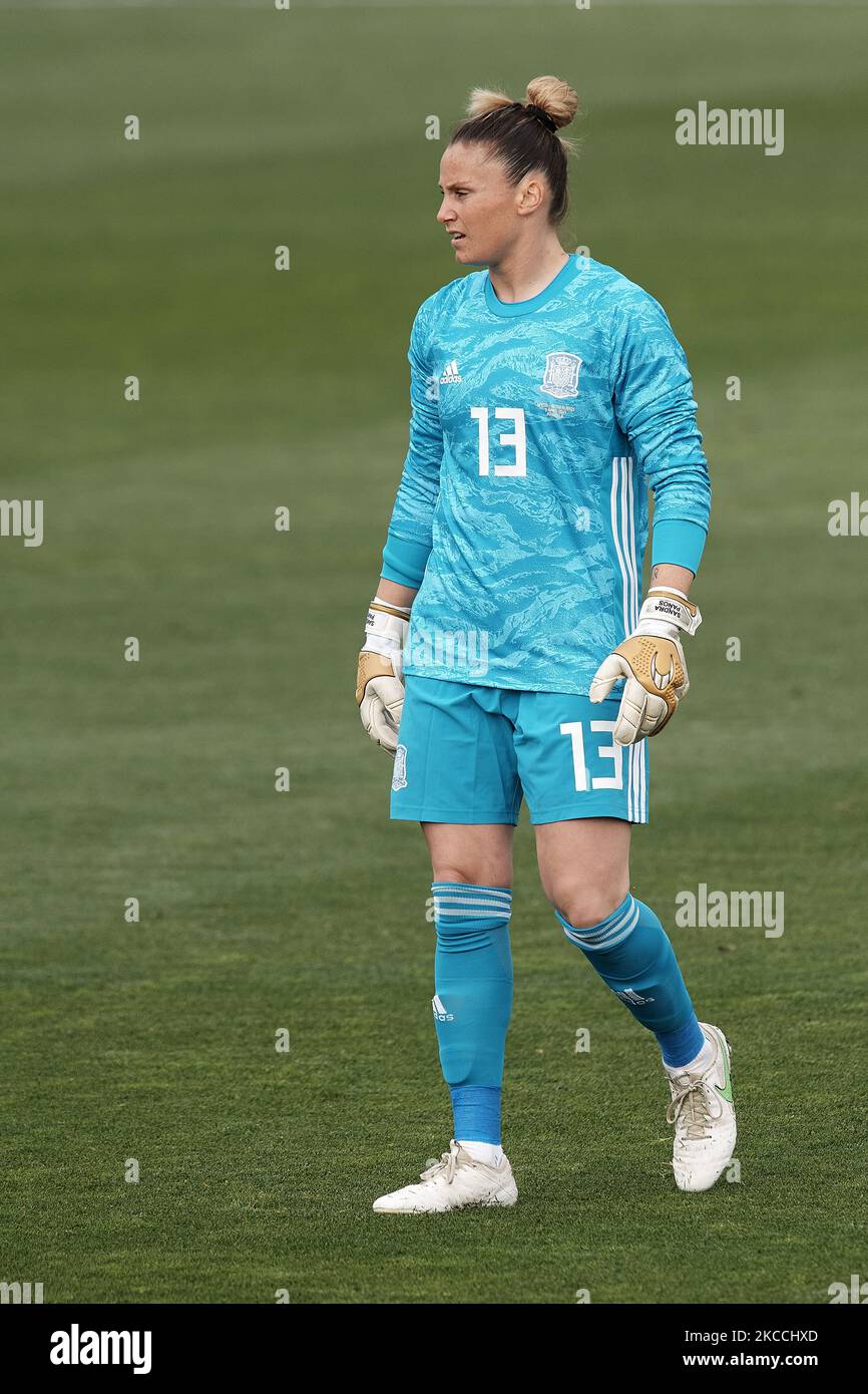 Sandra Paños (FC Barcelona) di Spagna durante il Women's International friendly Match tra Spagna e Paesi Bassi il 09 aprile 2021 a Marbella, Spagna. Gli stadi sportivi in Spagna restano soggetti a rigorose restrizioni a causa del Coronavirus Pandemic, in quanto le leggi di allontanamento sociale del governo vietano ai fan all'interno dei locali, con conseguente gioco a porte chiuse. (Foto di Jose Breton/Pics Action/NurPhoto) Foto Stock