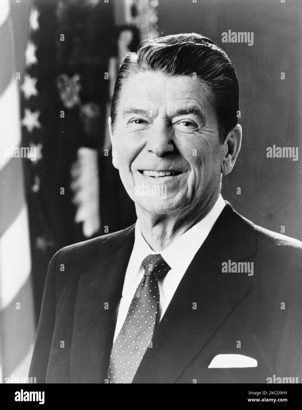 Ritratto del presidente Ronald Reagan. Foto Stock