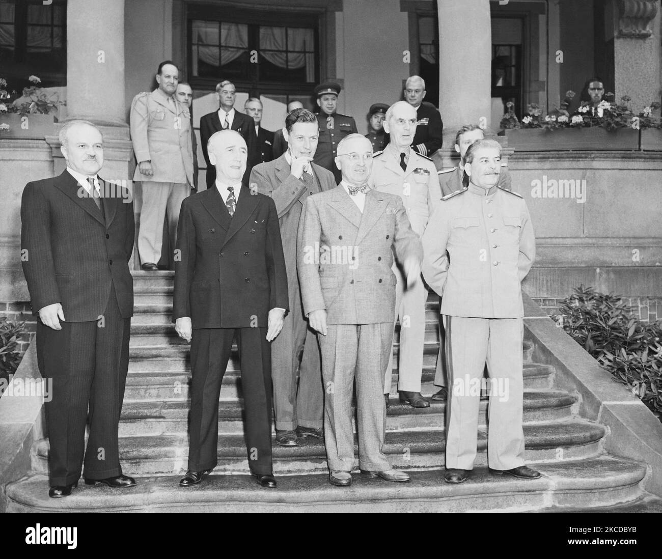 Incontro tra Josef Stalin e Harry S. Truman durante la Conferenza di Potsdam. Foto Stock