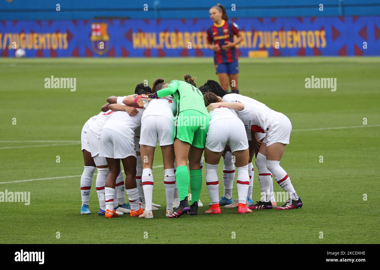 PSG durante la partita tra FC Barcelona e PSG, corrispondente alla seconda partita delle semifinali della Womens UEFA Champions League, disputata allo stadio Johan Cruyff, il 02th maggio 2021, a Barcellona, Spagna. -- (Foto di Urbanandsport/NurPhoto) Foto Stock