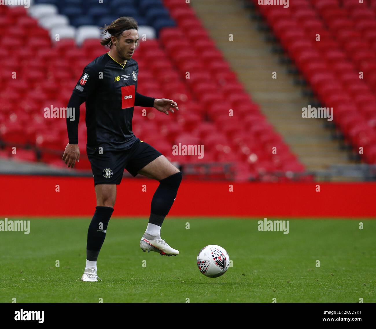 DaN Jones di Harrogate Town (in prestito da Salford City) durante la finale del Trofeo fa Buildbase 2019/2020 tra Concord Rangers e Harrogate Town allo Stadio di Wembley il 03rd maggio 2021 a Londra, Inghilterra (Photo by Action Foto Sport/NurPhoto) Foto Stock