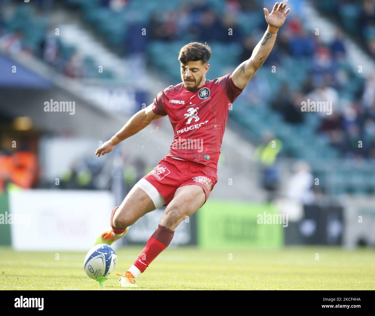 Romain Ntamack di Tolosa durante la finale di Heineken Champions Cup tra la Rochelle e Tolosa allo stadio Twickenham il 22 maggio 2021 a Londra , Inghilterra (Photo by Action Foto Sport/NurPhoto) Foto Stock