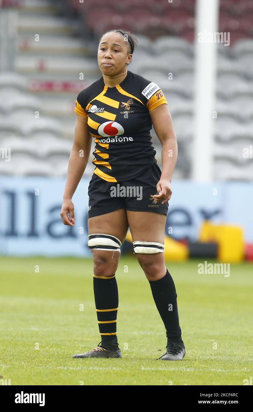 Sada Kabeya of Wasps Ladies durante la semifinale Premier tra Harlequins Women e Wasps Ladies al Twickenham Stoop Stadium il 22 maggio 2021 a Londra, Inghilterra. (Foto di Action Foto Sport/NurPhoto) Foto Stock