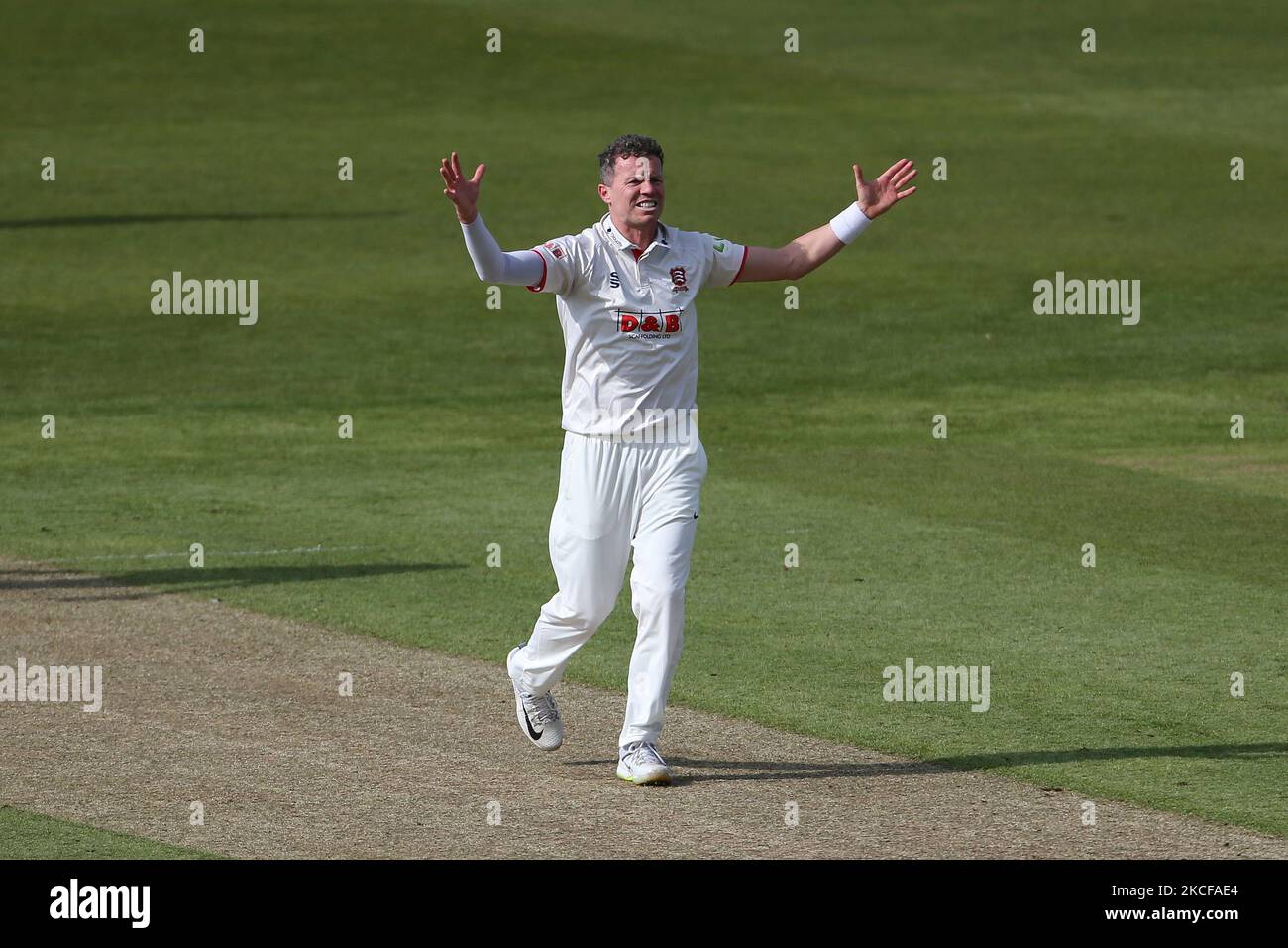 Peter Siddle dell'Essex durante la partita del LV= County Championship tra il Durham County Cricket Club e l'Essex a Emirates Riverside, Chester le Street giovedì 27th maggio 2021. (Foto di Mark Fletcher/MI News/NurPhoto) Foto Stock