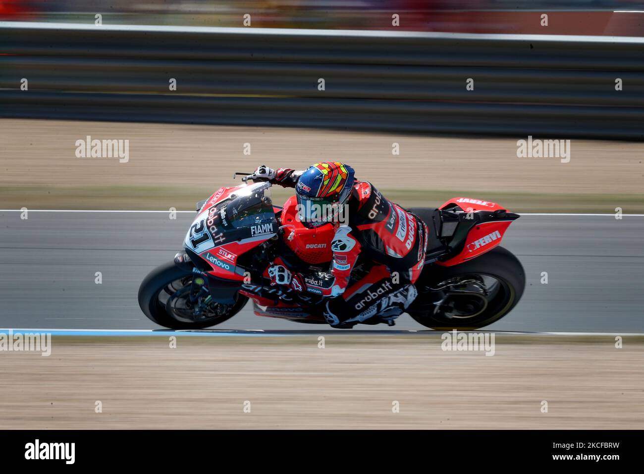 L'italiano Michael Ruben Rinaldi di Aruba.IT Racing - Ducati corre in occasione della superpole del Campionato Mondiale FIM Superbike WorldSBK Estoril Round al circuito Estoril di Cascais, Portogallo, il 29 maggio 2020. (Foto di Pedro FiÃºza/NurPhoto) Foto Stock