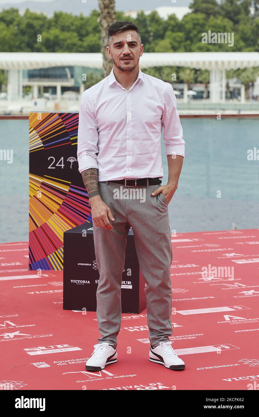 Juan Caros Librado partecipa alla 'Operacion Camaron' 24th Malaga Film Fest photocall a Muelle uno a Malaga, Spagna (Photo by Carlos Dafonte/NurPhoto) Foto Stock