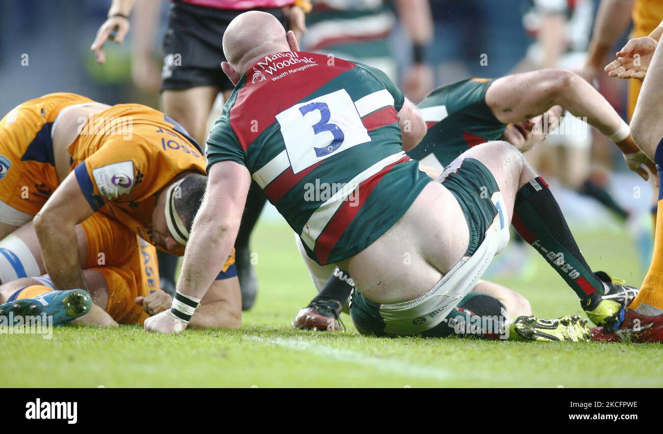 DaN Cole di Leicester Tigers durante la sfida finale di Coppa tra Leicester Tigers e Montpellier, al Twickenham Stadium il 21 maggio 2021 a Londra , Inghilterra (Photo by Action Foto Sport/NurPhoto) Foto Stock