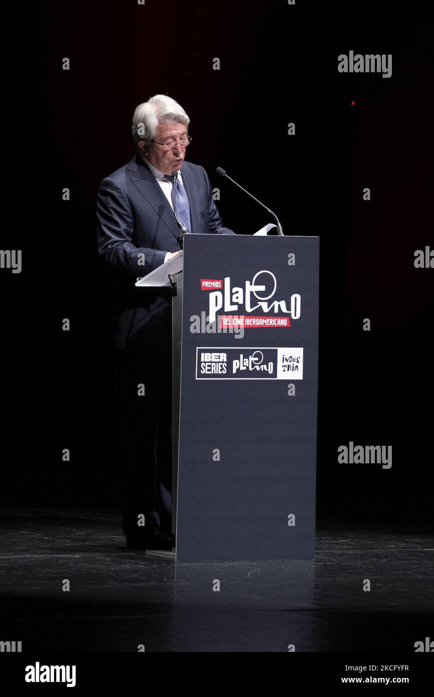 Enrique Cerezo durante la presentazione dei Platino Awards 2021 il 11 giugno 2021 a Madrid, Spagna. (Foto di Oscar Gonzalez/NurPhoto) Foto Stock