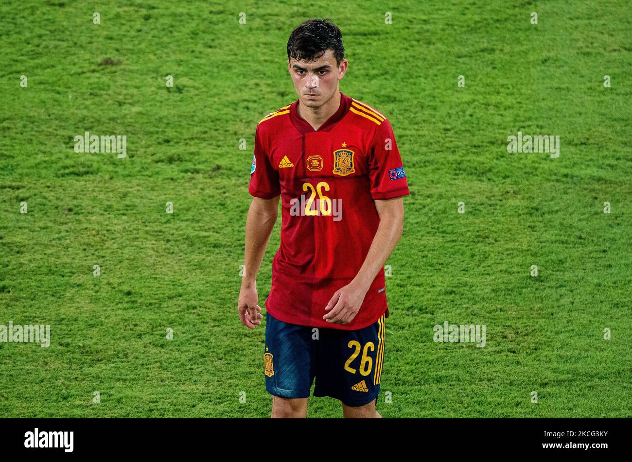 Pedri durante la partita tra Spagna e Svezia, corrispondente all'Euro 2020, Gruppo e, disputata allo stadio la Cartuja, il 14th giugno 2021, a Siviglia, Spagna. (Foto di Urbanandsport /NurPhoto) Foto Stock