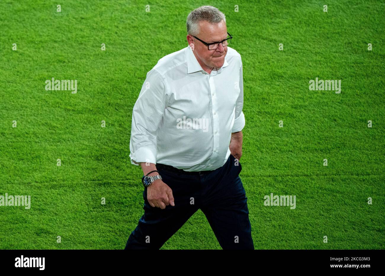 Janne Andersson durante la partita tra Spagna e Svezia, corrispondente all'Euro 2020, Gruppo e, disputata allo stadio la Cartuja, il 14th giugno 2021, a Siviglia, Spagna. (Foto di Urbanandsport /NurPhoto) Foto Stock