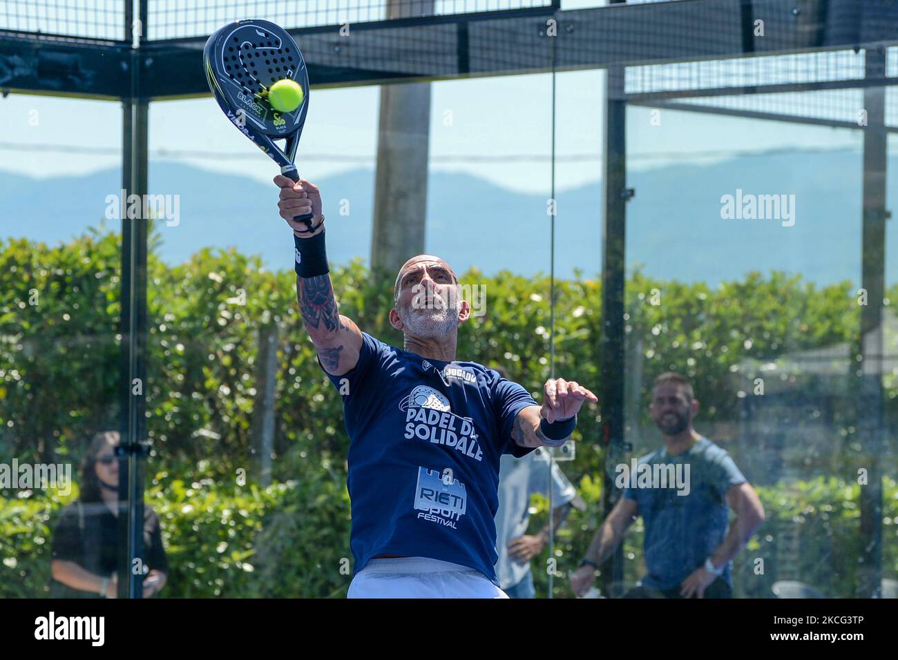 Paolo di Canio durante la solidarietà del Padel al Rieti Sport Festival, a Rieti, Italia, il 13 giugno 2021. (Foto di Riccardo Fabi/NurPhoto) Foto Stock