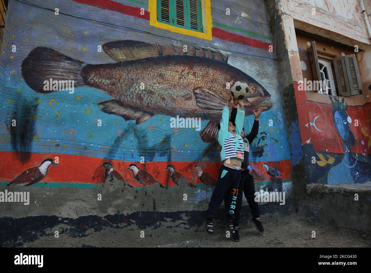 Vita quotidiana al tempo della pandemia COVID-19 nella città di Kafr El-Sheikh, Egitto. (Foto di Fadel Dawod/NurPhoto) Foto Stock