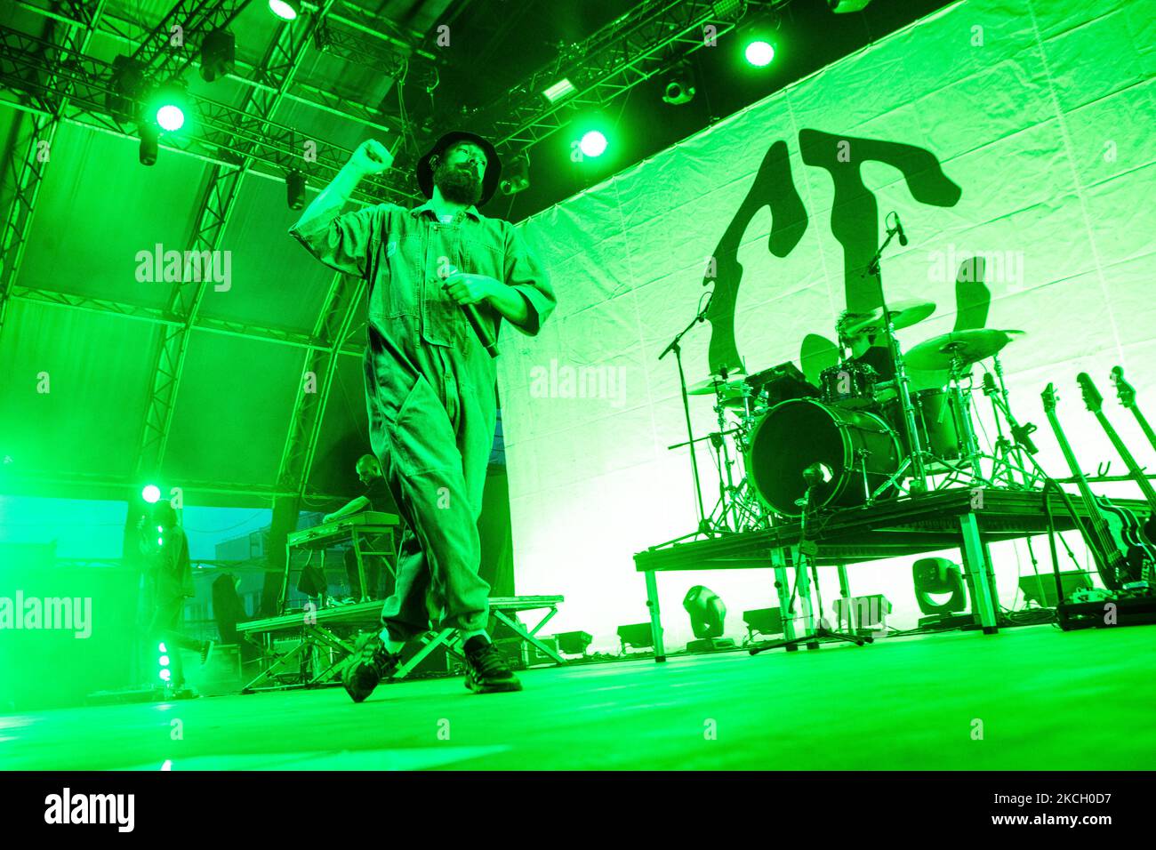 Fausto Zanardelli aka Fausto lama del duo italiano Coma cose in concerto a Carroponte a Milano il 06 2021 luglio (Foto di Mairo Cinquetti/NurPhoto) Foto Stock