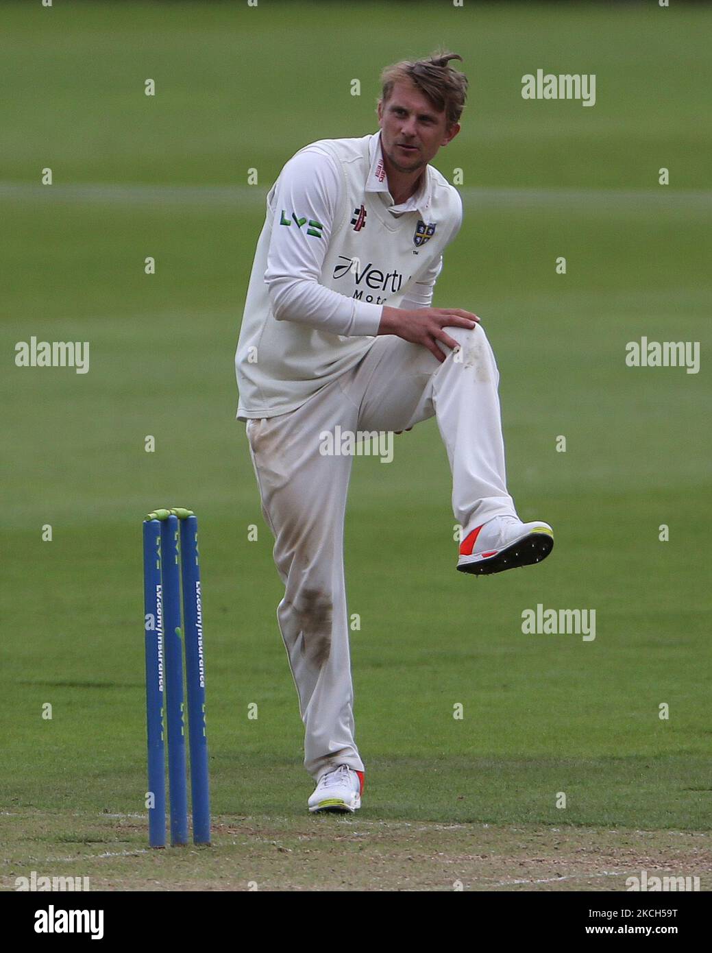 Scott Borthwick di Durham durante la partita del LV= County Championship tra il Durham County Cricket Club e il Nottinghamshire a Emirates Riverside, Chester le Street domenica 11th luglio 2021. (Foto di Mark Fletcher/MI News/NurPhoto) Foto Stock