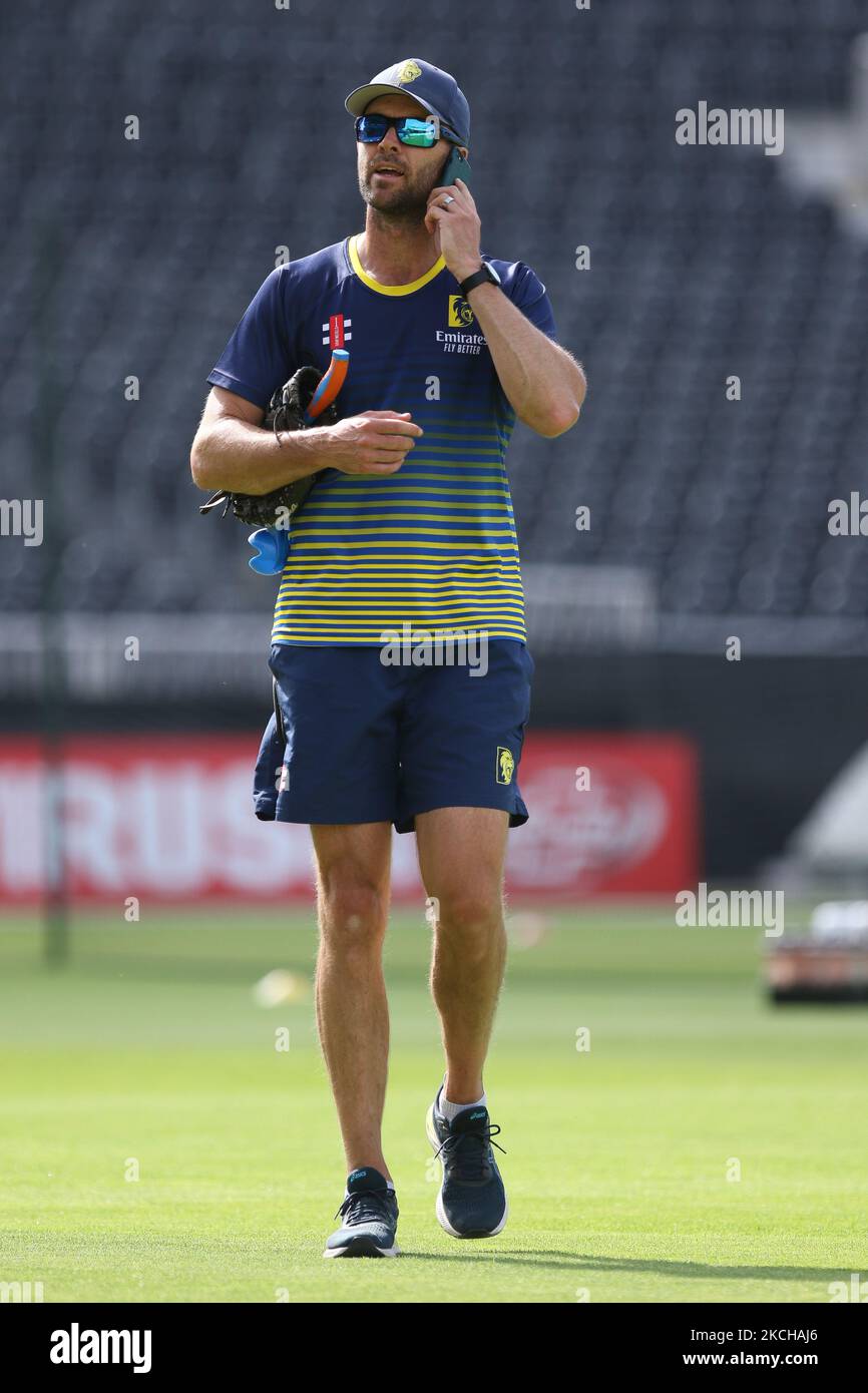 James Franklin, Durham Head Coach, visto prima della partita Vitality Blast T20 tra Lancashire e Durham County Cricket Club a Old Trafford, Manchester, venerdì 16th luglio 2021. (Foto di will Matthews/MI News/NurPhoto) Foto Stock