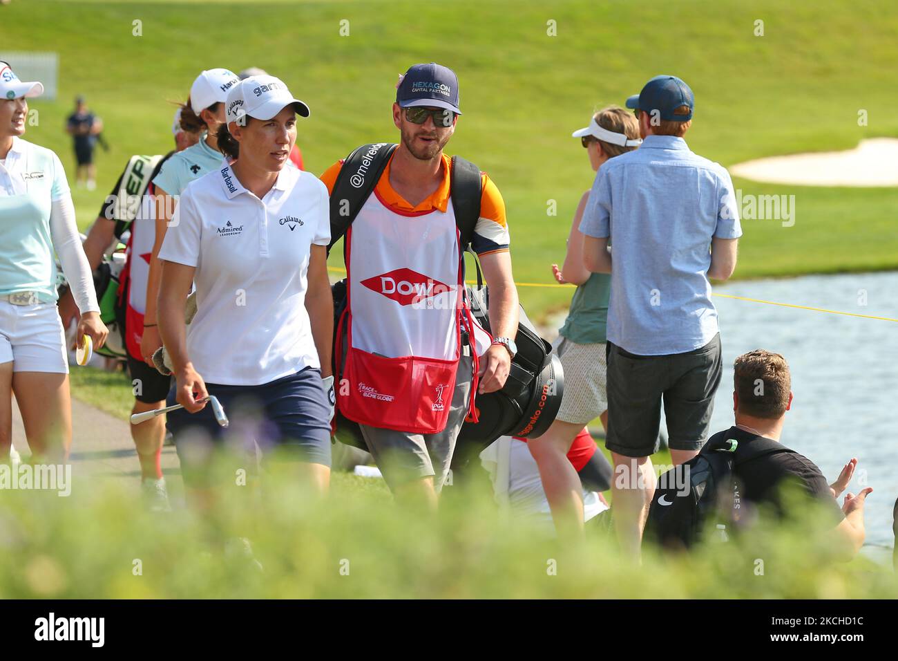 Carlota Ciganda Pamplona, Spagna cammina verso il verde 18th durante l'ultimo round del Dow Great Lakes Bay Invitational al Midland Country Club di Midland, Michigan, sabato 17 luglio 2021. (Foto di Jorge Lemus/NurPhoto) Foto Stock