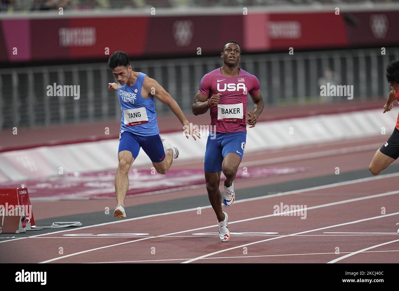 Ronnie Baker durante 100 metro per gli uomini alle Olimpiadi di Tokyo, Tokyo Olympic Stadium, Tokyo, Giappone il 31 luglio 2021. (Foto di Ulrik Pedersen/NurPhoto) Foto Stock