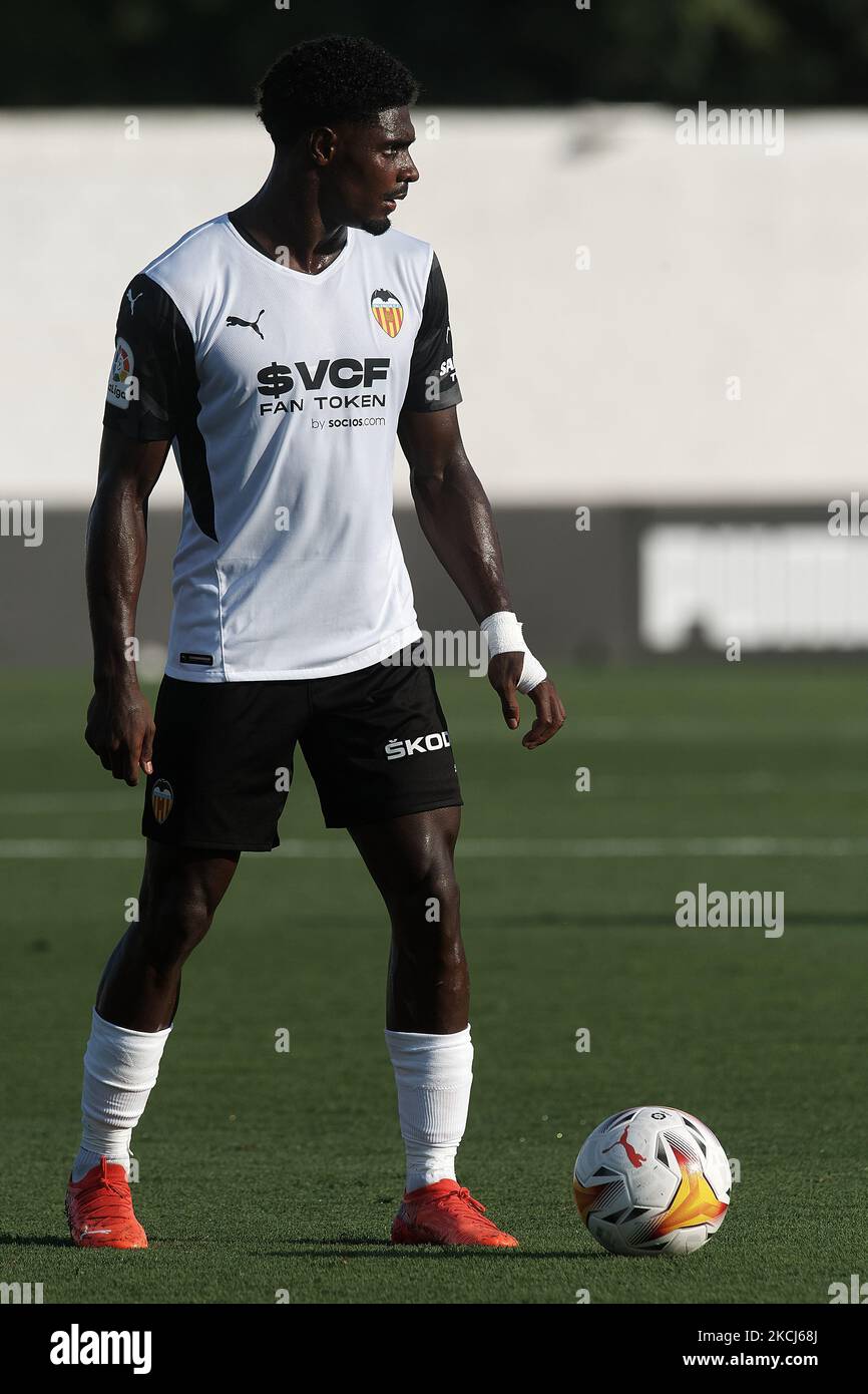 Thierry Correia di Valencia durante la partita amichevole pre-stagione tra Valencia CF e Levante UD FC allo Stadio Antonio Puchades il 30 luglio 2021 a Valencia, Spagna. (Foto di Jose Breton/Pics Action/NurPhoto) Foto Stock