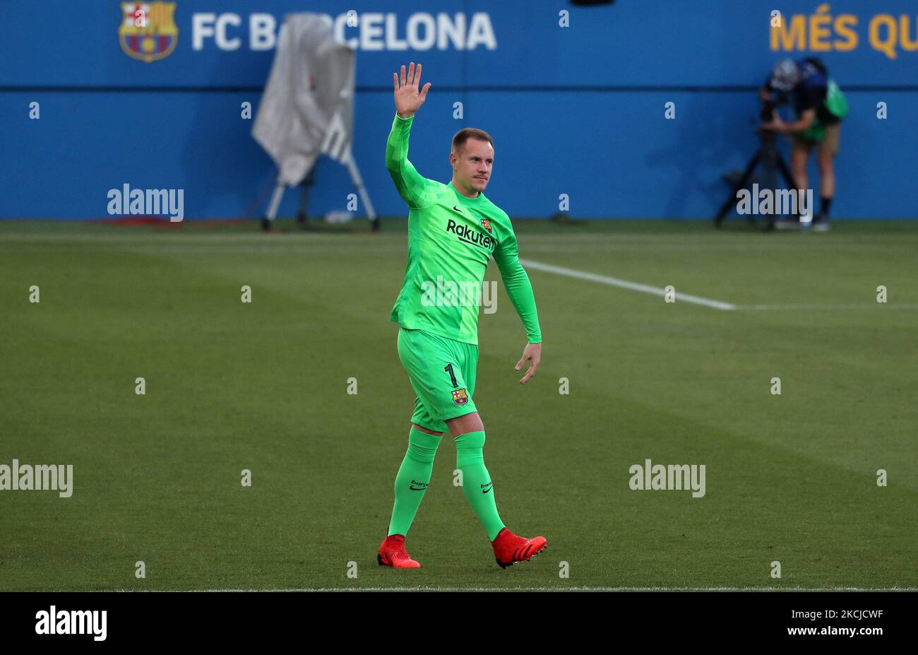 Marc Andre Ter Stegen durante la presentazione della squadra del FC Barcelona per la stagione 2021-22, il 08th agosto 2021, a Barcellona, Spagna. (Foto di Joan Valls/Urbanandsport/NurPhoto) Foto Stock