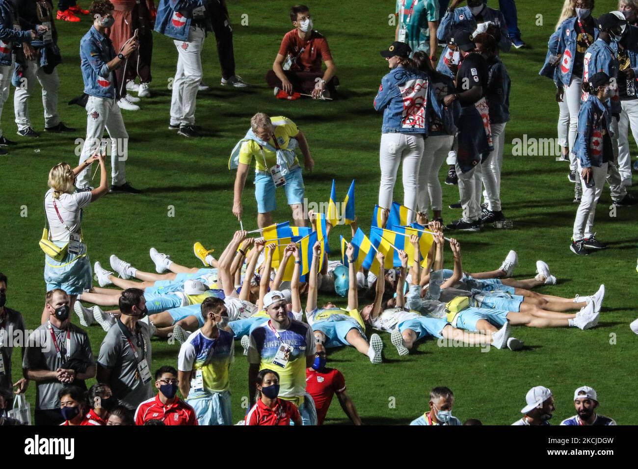 Cerimonia di chiusura dei Giochi Olimpici di Tokyo 2020 nello Stadio Olimpico. (Foto di Ayman Aref/NurPhoto) Foto Stock
