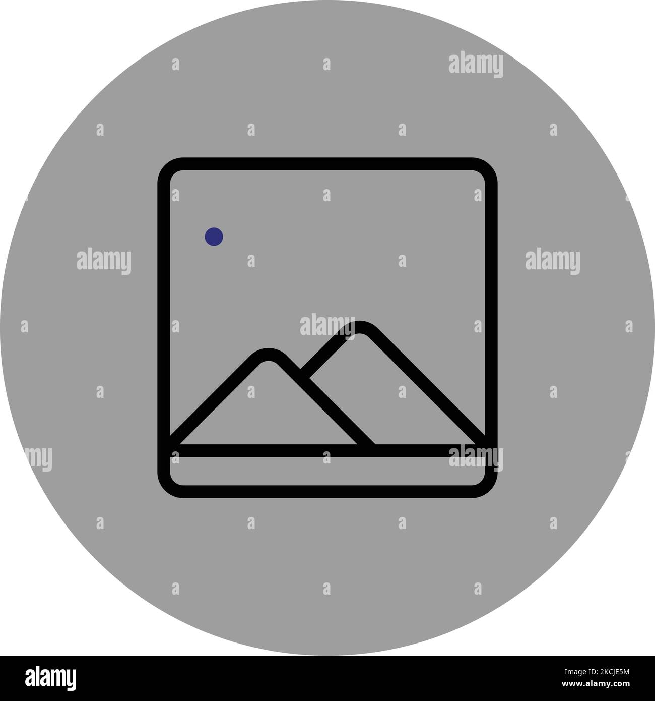 Icona Galleria icona Nero e Blu icona vettoriale sfondo grigio icona Android Imposta immagine vettoriale icone forma circolare file Illustrator file EPS Illustrazione Illustrazione Vettoriale